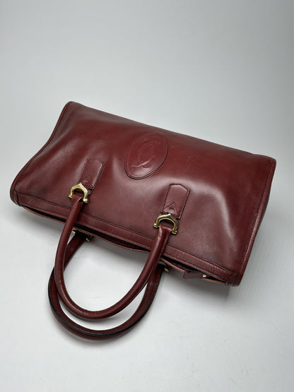 Vintage Cartier Leather Weekender burgundy