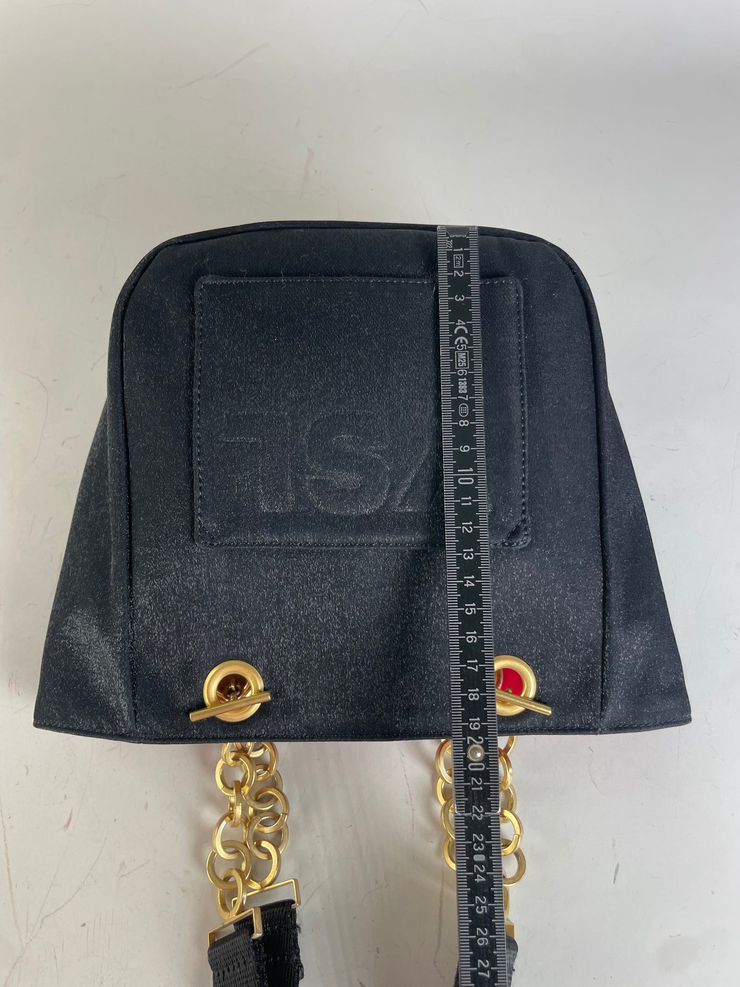 Vintage Yves Saint Laurent Chain Tote Black Red Gold