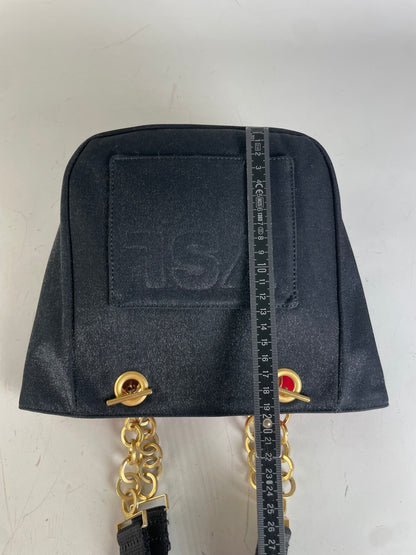Vintage Yves Saint Laurent Chain Tote Black Red Gold