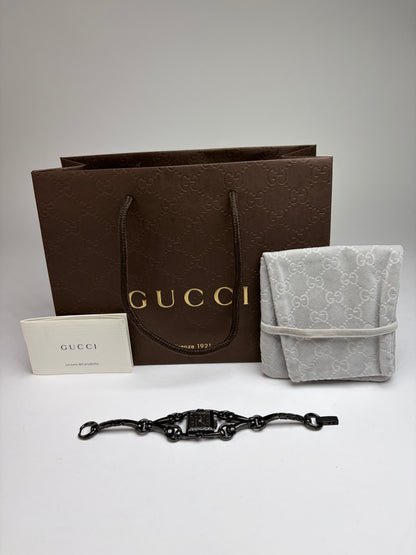 Vintage Gucci Signora Stainless Steel Bracelet Watch Black c. 2000s