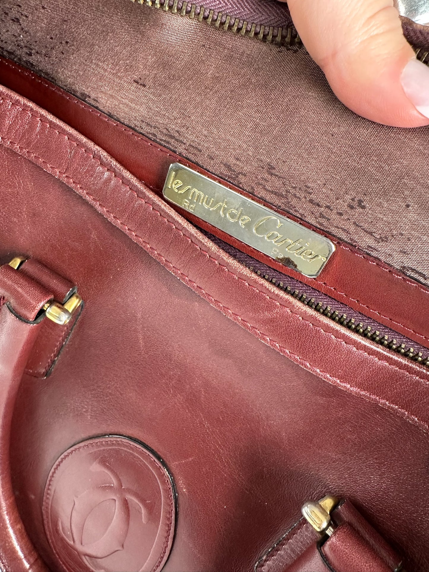 Vintage Cartier Leather Weekender burgundy