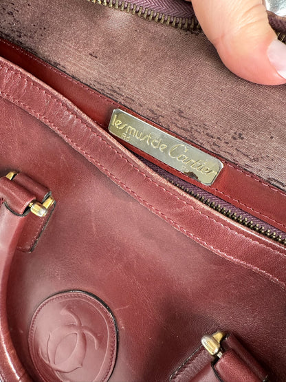 Vintage Cartier Leather Weekender burgundy