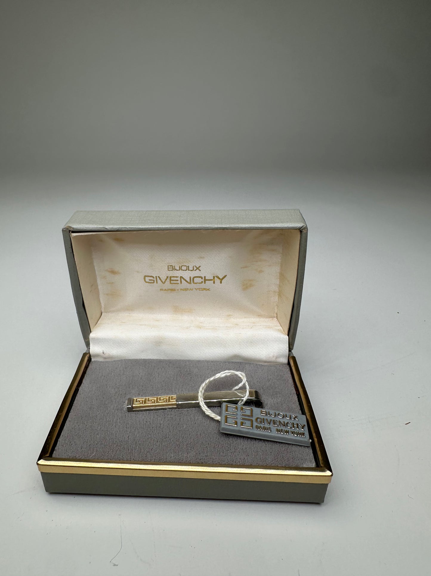 Vintage Givenchy Logo Brooch Silver Gold with Box