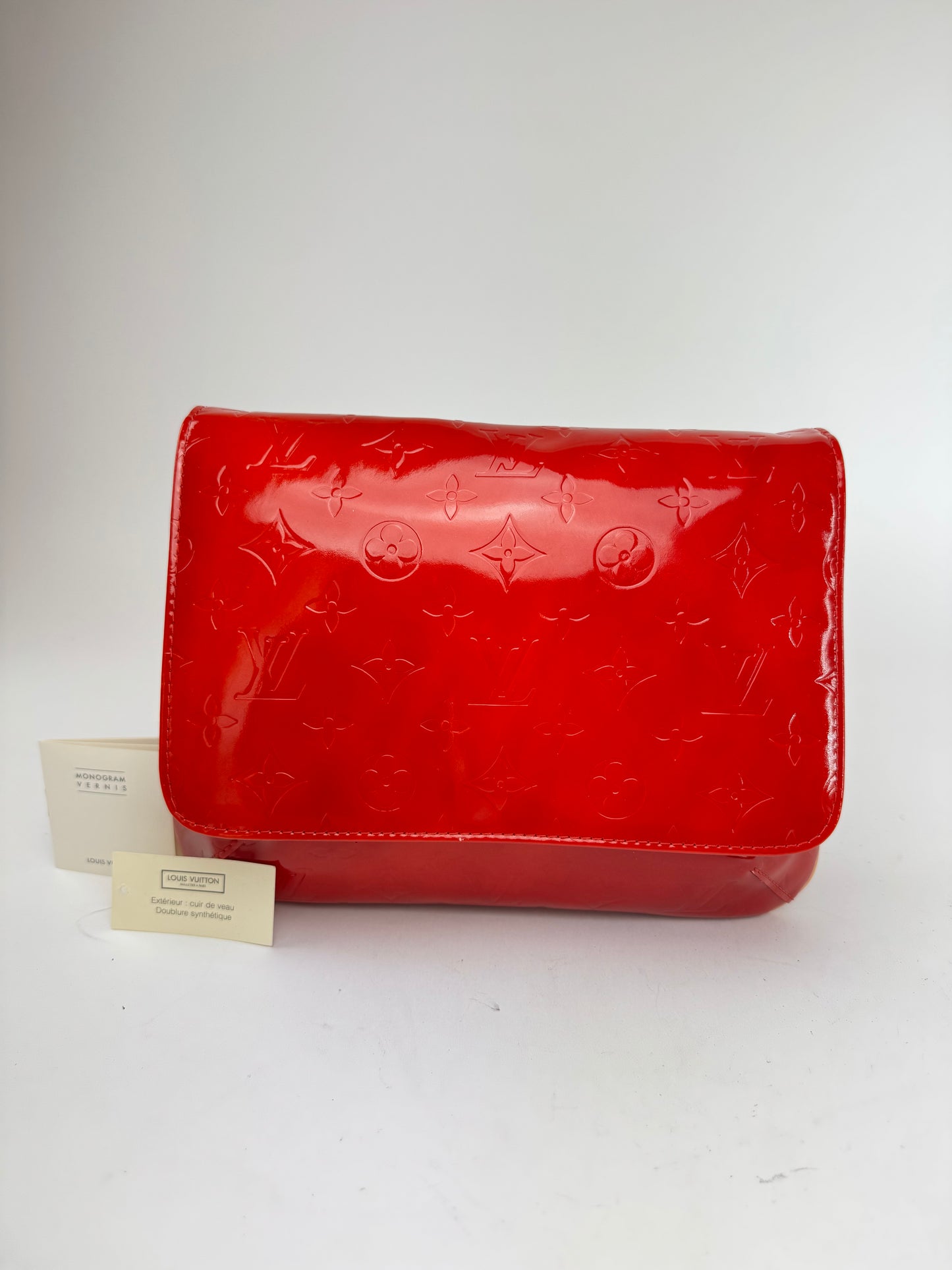 Vintagw Louis Vuitton Vernis Leather Monogram Clutch Red