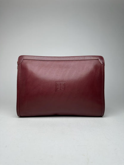 Vintage Givenchy Leather Clutch Burgundy
