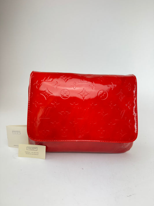 Vintagw Louis Vuitton Vernis Leather Monogram Clutch Red