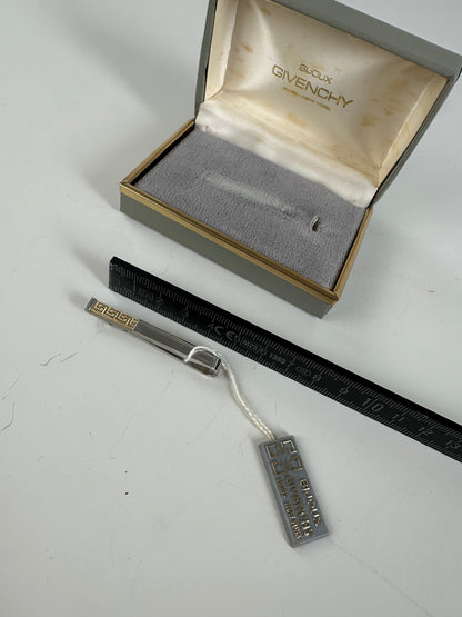 Vintage Givenchy Logo Brooch Silver Gold with Box