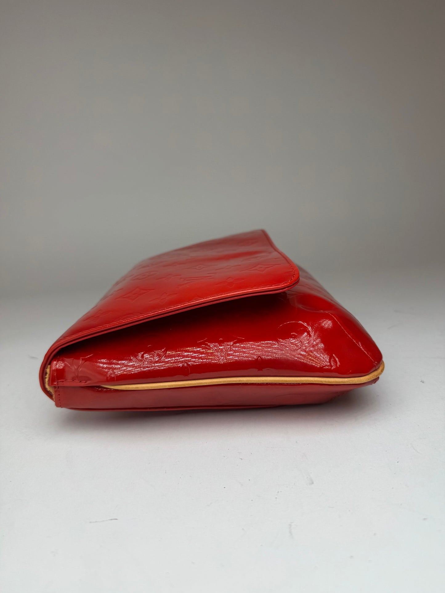 Vintagw Louis Vuitton Vernis Leather Monogram Clutch Red