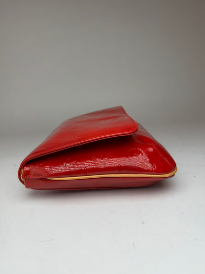 Vintagw Louis Vuitton Vernis Leather Monogram Clutch Red