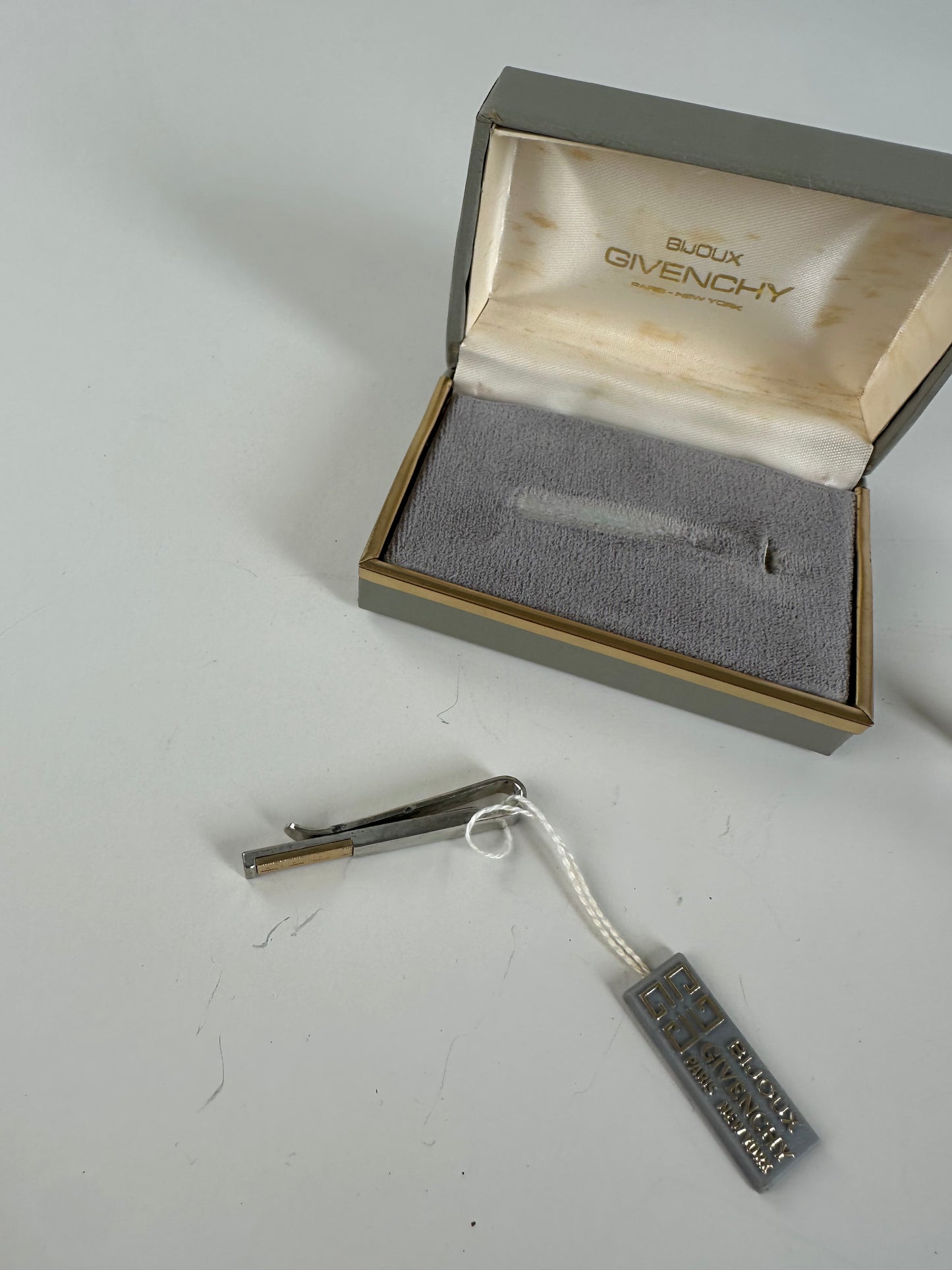 Vintage Givenchy Logo Brooch Silver Gold with Box