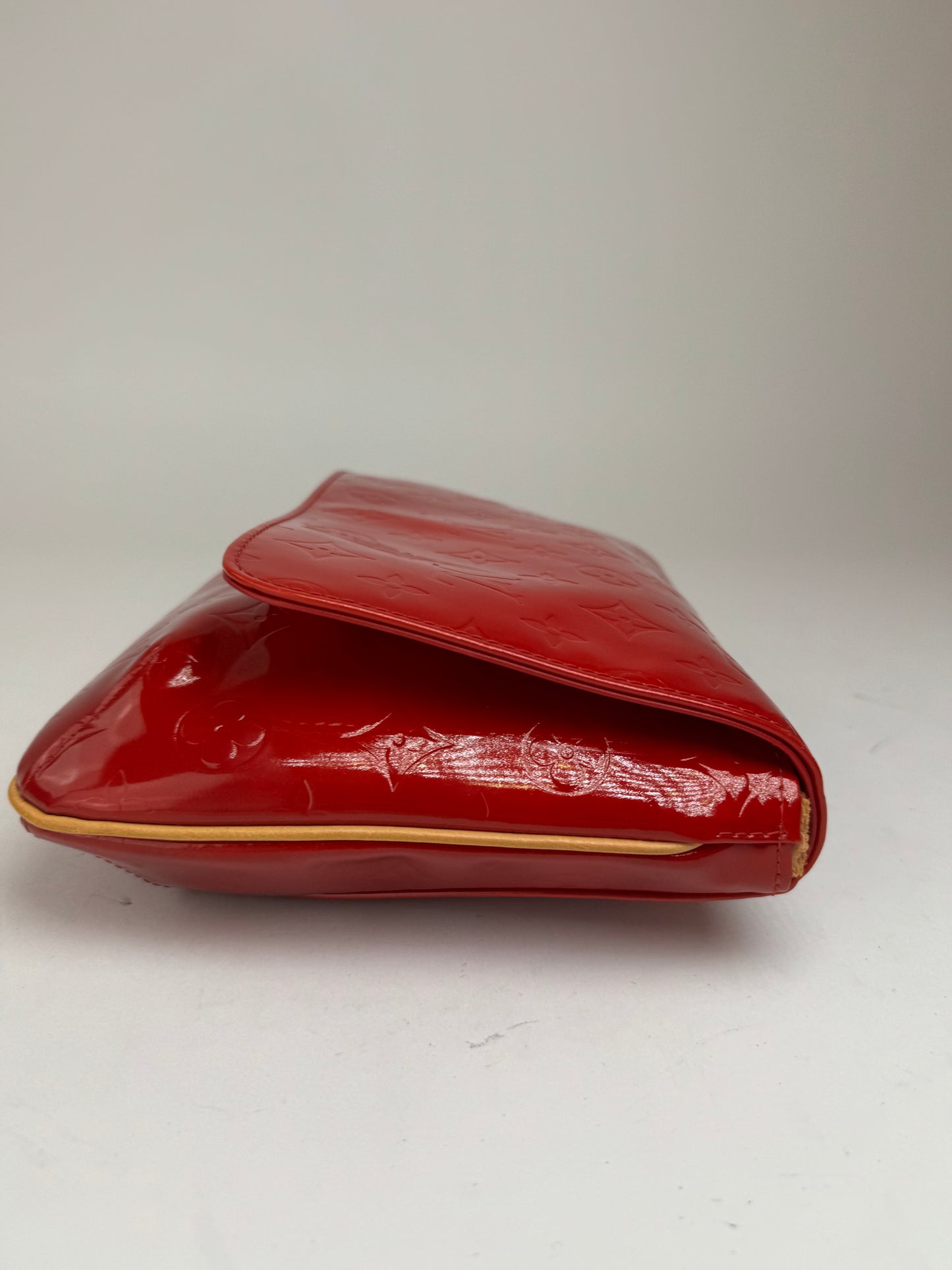 Vintagw Louis Vuitton Vernis Leather Monogram Clutch Red