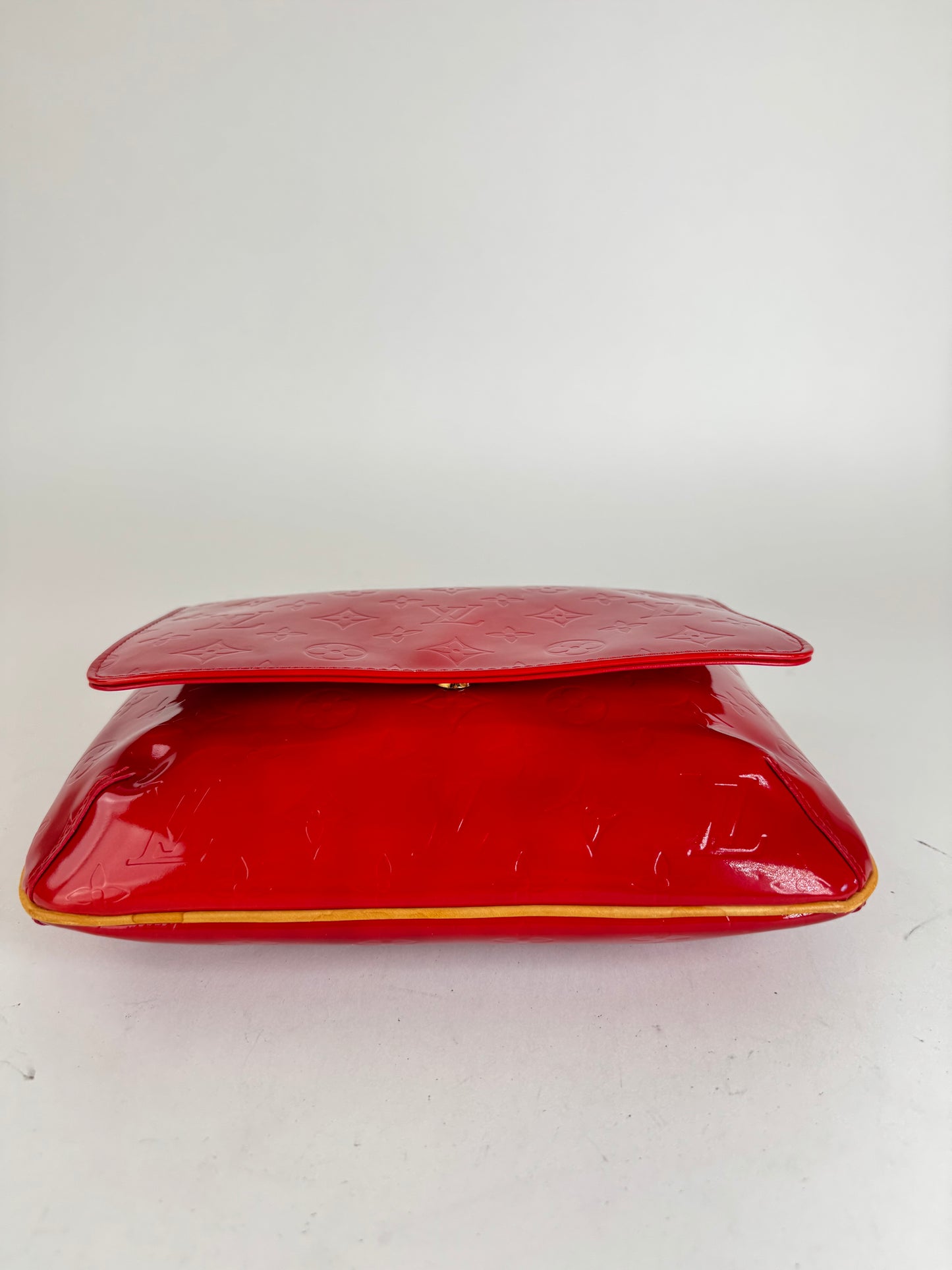 Vintagw Louis Vuitton Vernis Leather Monogram Clutch Red