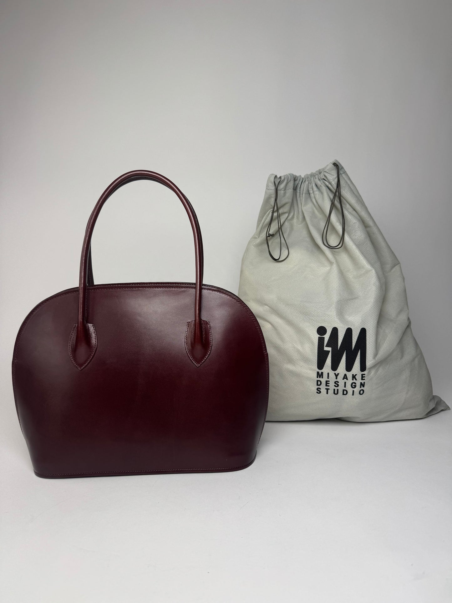 Vintage Issey Miyake Leather Handbag Purple