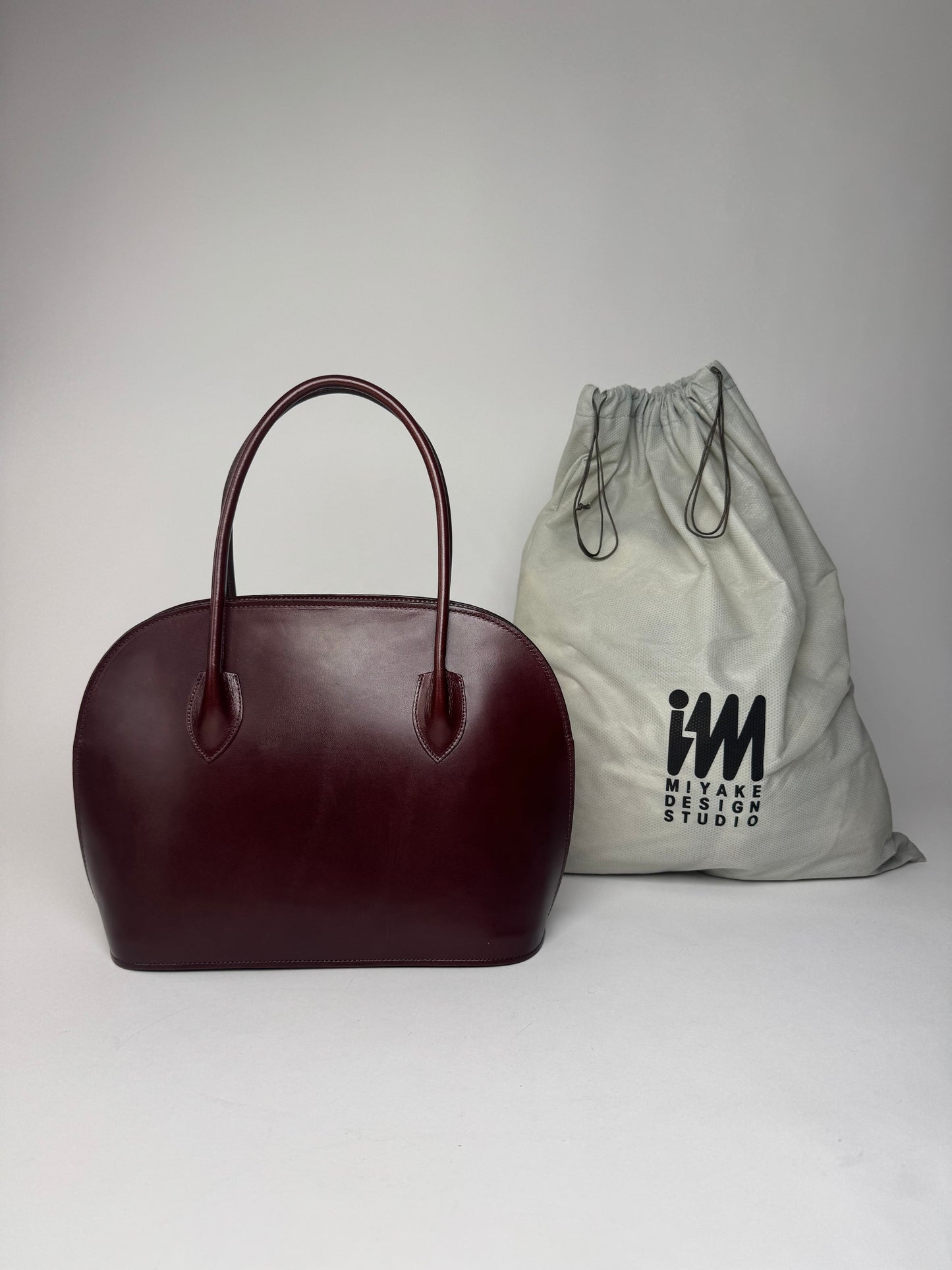 Vintage Issey Miyake Leather Handbag Purple