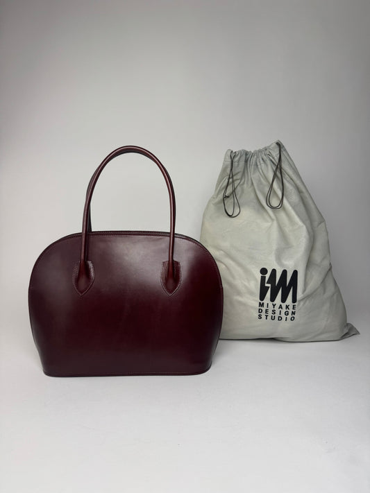 Vintage Issey Miyake Leather Handbag Purple