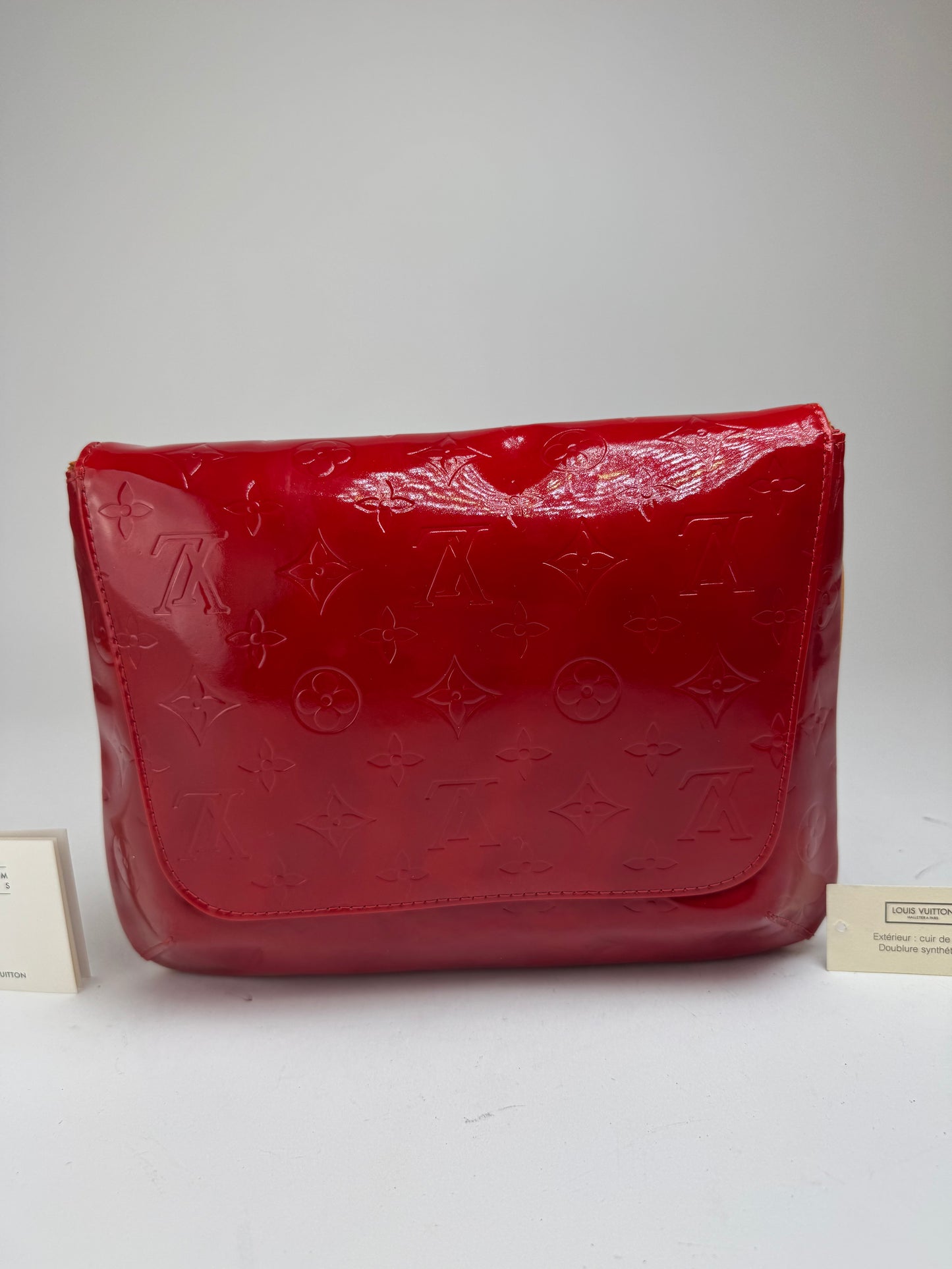 Vintagw Louis Vuitton Vernis Leather Monogram Clutch Red