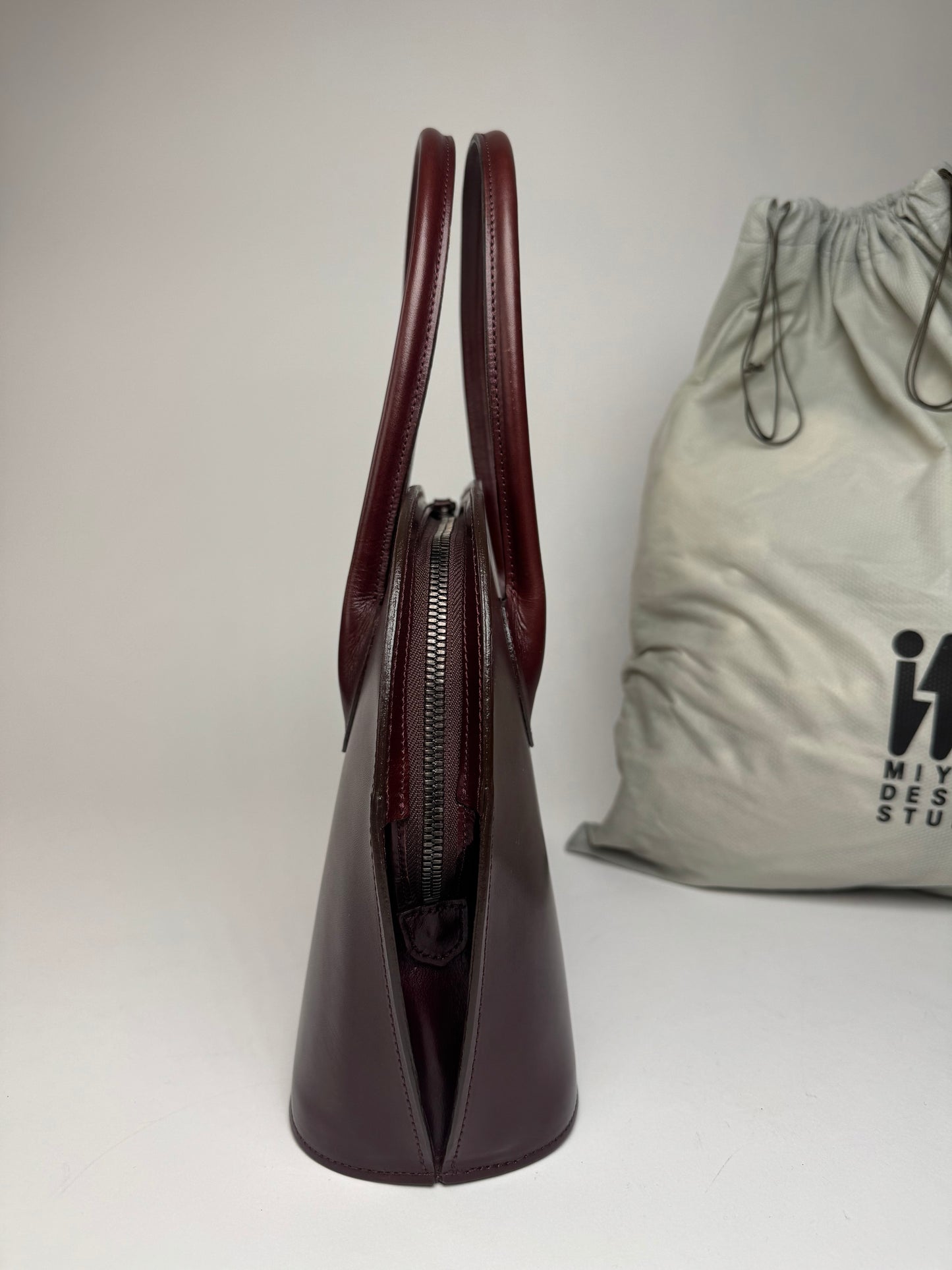 Vintage Issey Miyake Leather Handbag Purple