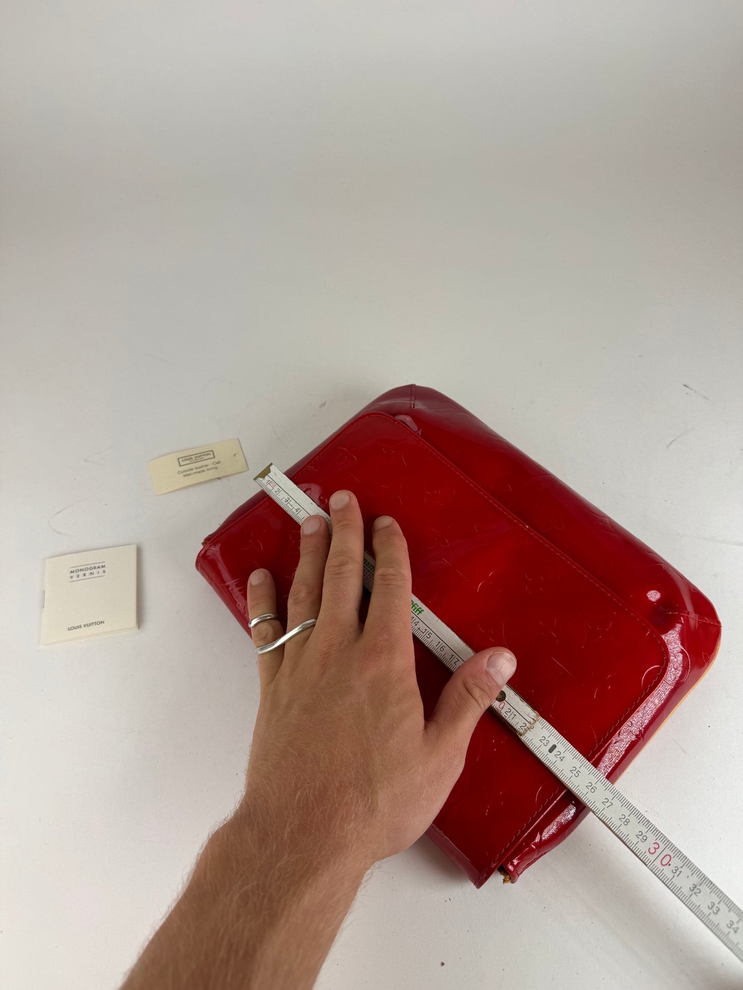 Vintagw Louis Vuitton Vernis Leather Monogram Clutch Red