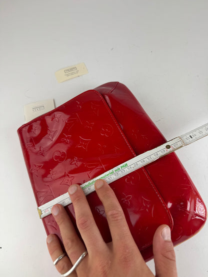 Vintagw Louis Vuitton Vernis Leather Monogram Clutch Red