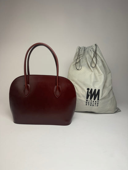 Vintage Issey Miyake Leather Handbag Purple