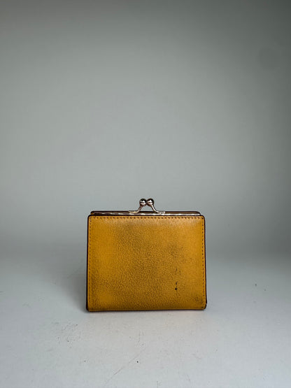 Vintage Vivienne Westwood Orb Leather Kiss-Lock Wallet Mustard