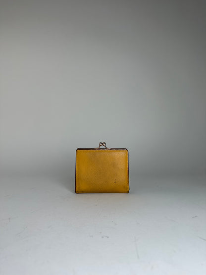 Vintage Vivienne Westwood Orb Leather Kiss-Lock Wallet Mustard