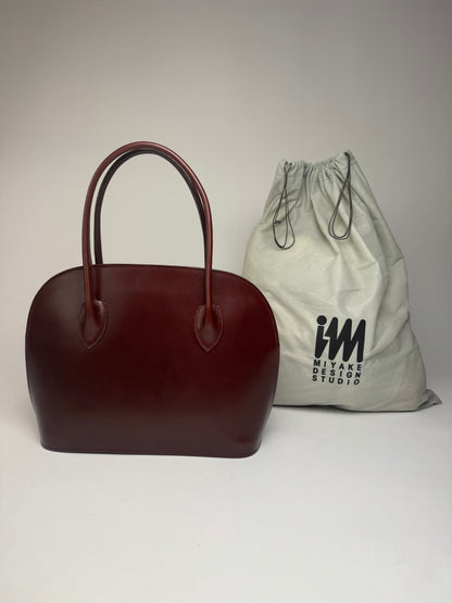 Vintage Issey Miyake Leather Handbag Purple