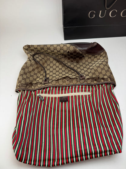 Sac cabas vintage Gucci Monogram beige marron