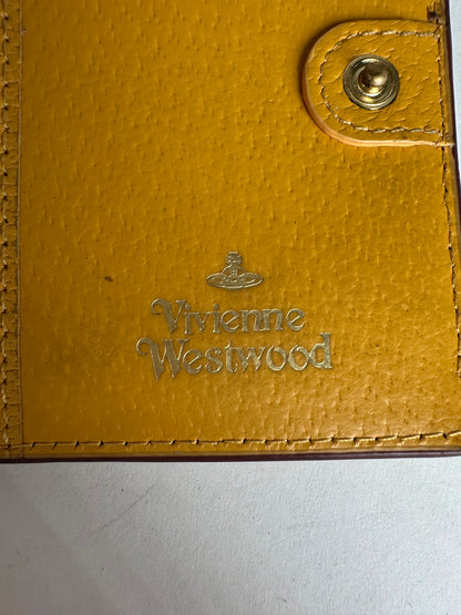 Vintage Vivienne Westwood Orb Leather Kiss-Lock Wallet Mustard