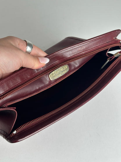 Vintage Givenchy Leather Clutch Burgundy