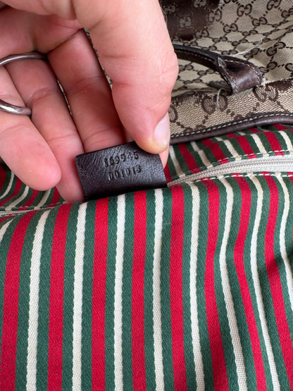 Sac cabas vintage Gucci Monogram beige marron