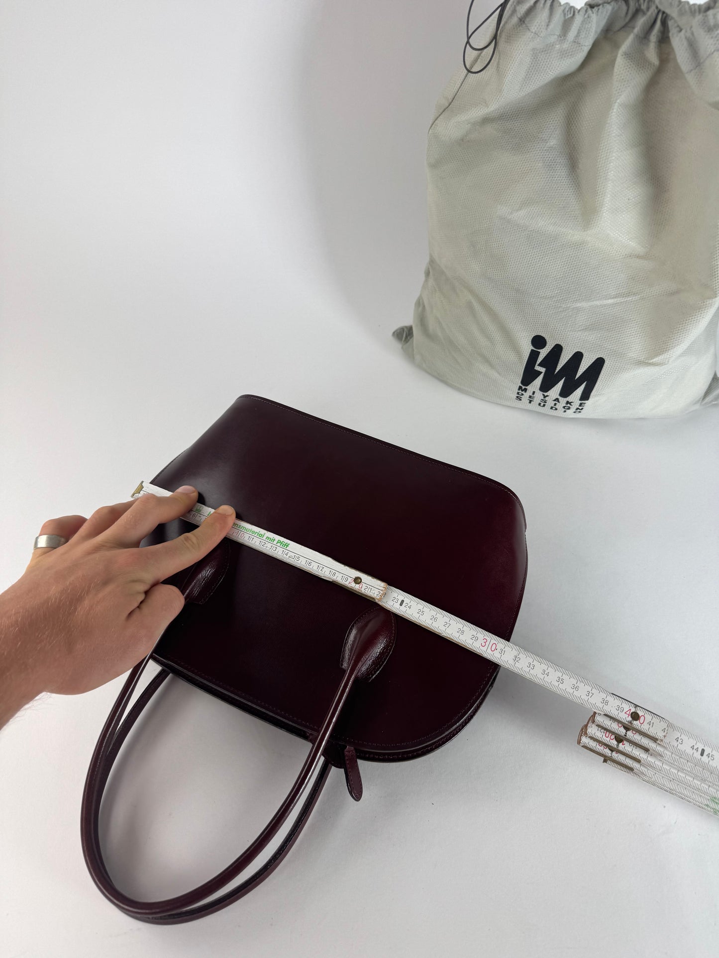 Vintage Issey Miyake Leather Handbag Purple