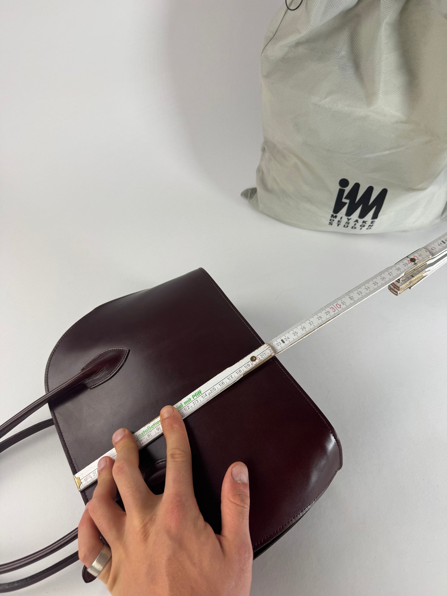 Vintage Issey Miyake Leather Handbag Purple