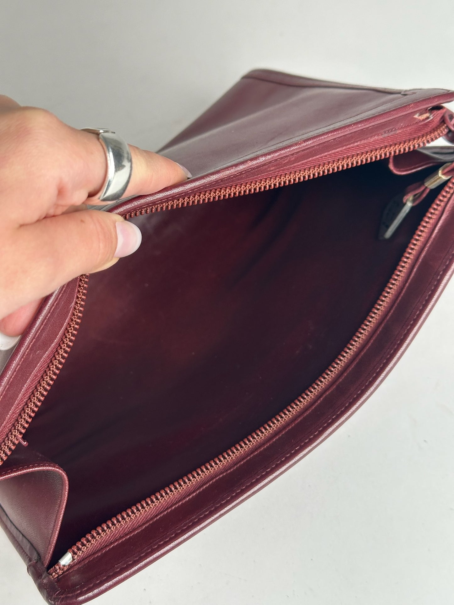 Vintage Givenchy Leather Clutch Burgundy