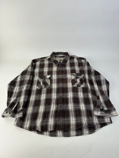 Vintage Kansai Yamamoto Flannel Shirt Brown Cream Black XL