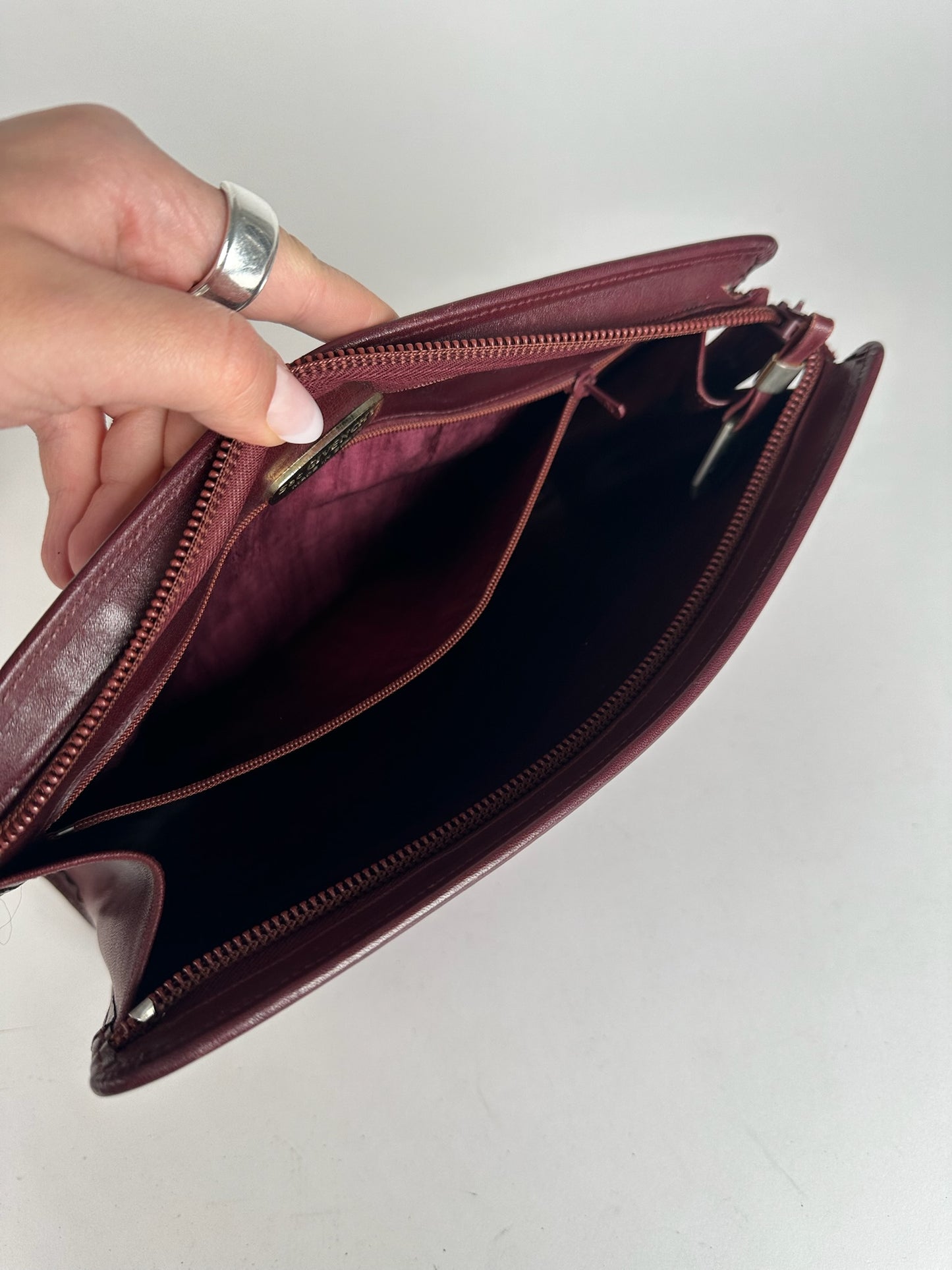 Vintage Givenchy Leather Clutch Burgundy