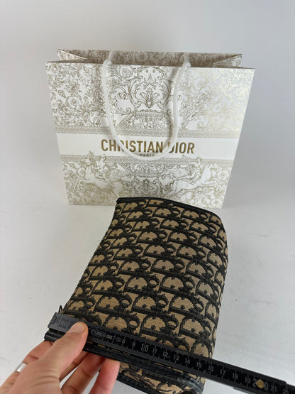 Vintage Dior Oblique Monogram Clutch Beige Navy