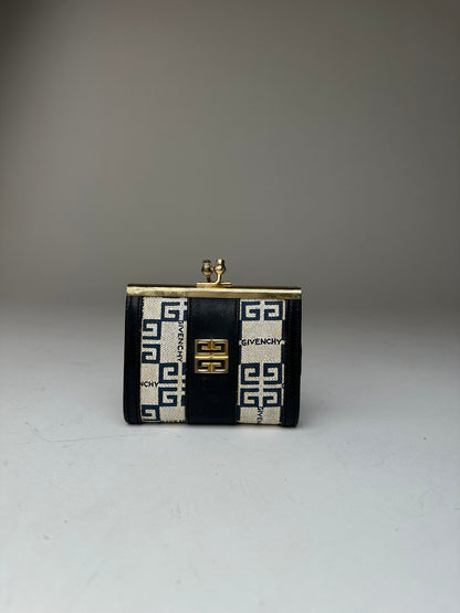 Vintage Givenchy Leather Purse Gold White Black