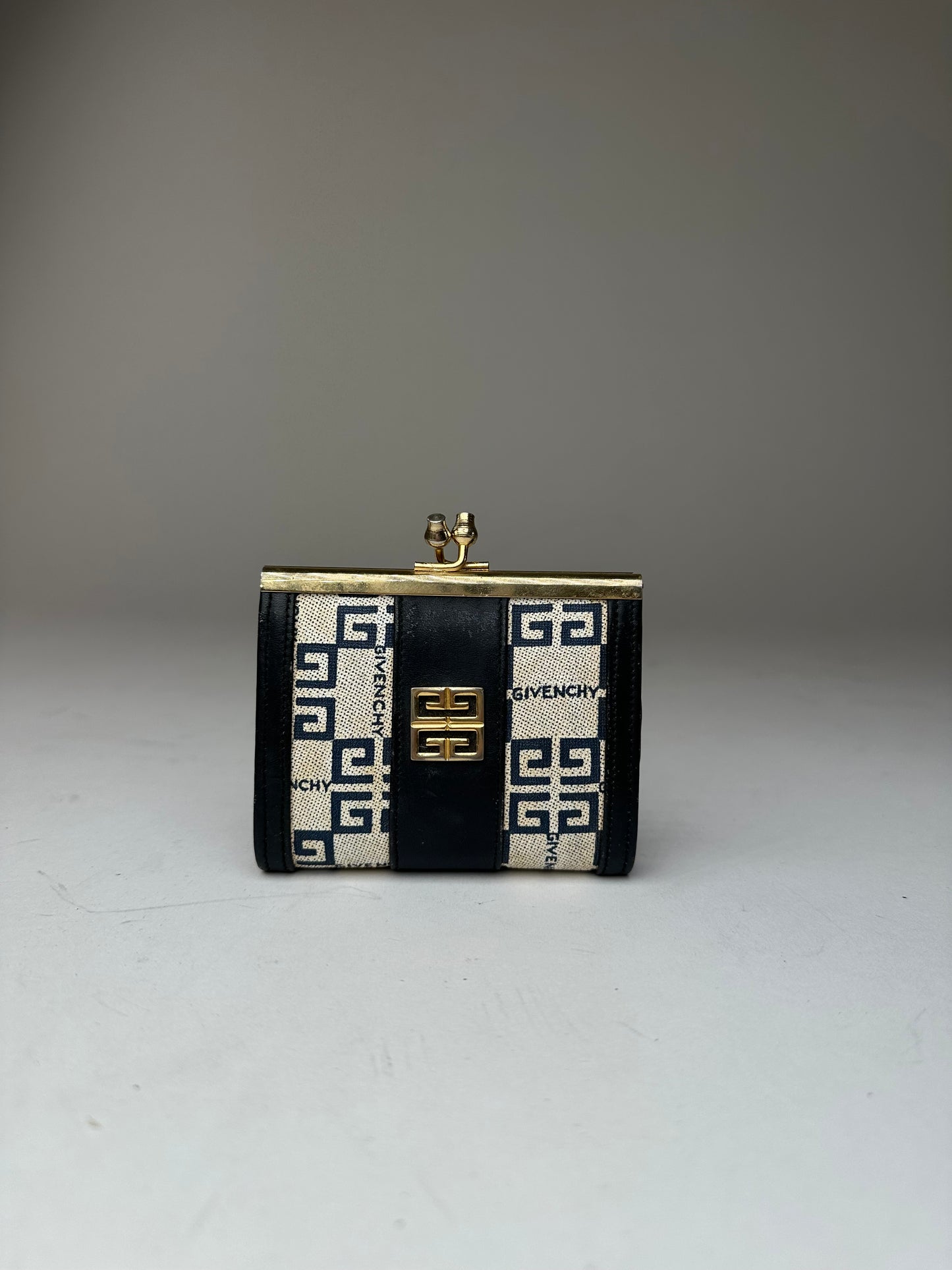 Vintage Givenchy Leather Purse Gold White Black