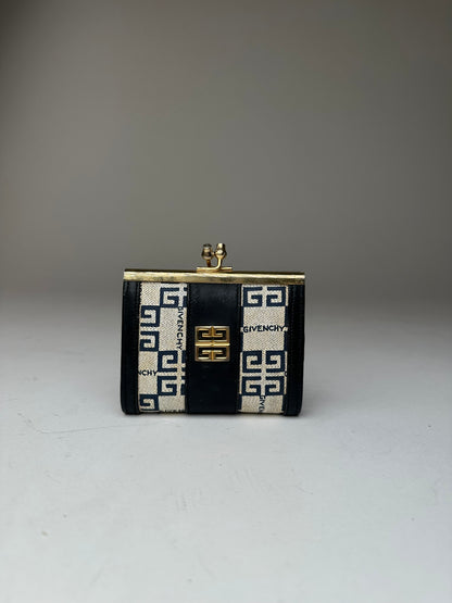 Vintage Givenchy Leather Purse Gold White Black