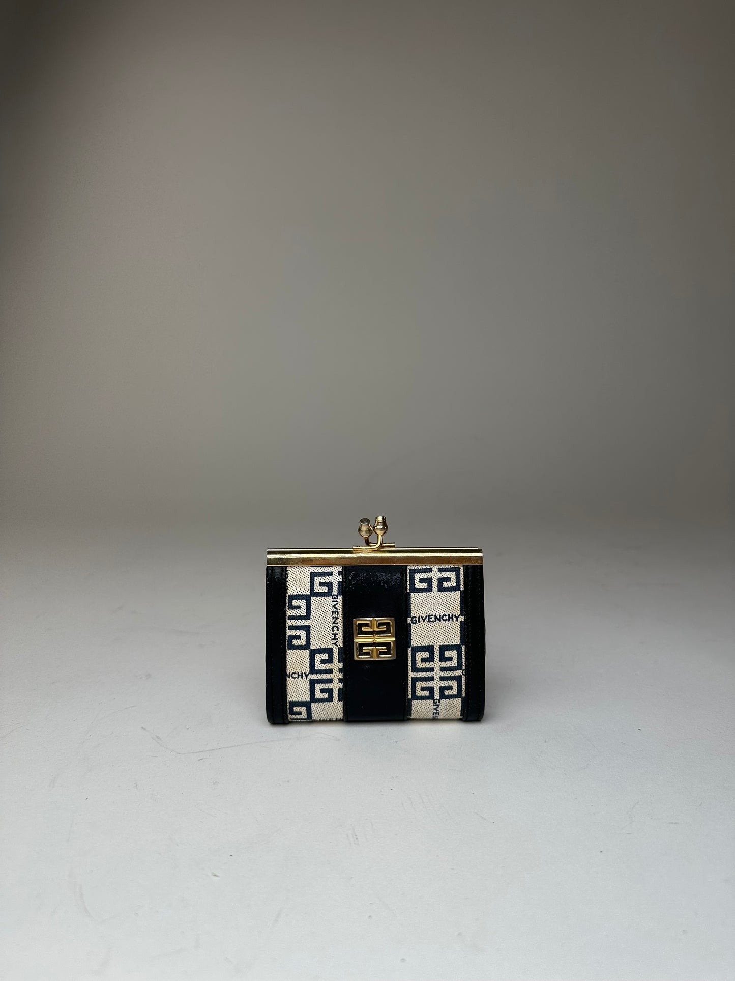 Vintage Givenchy Leather Purse Gold White Black