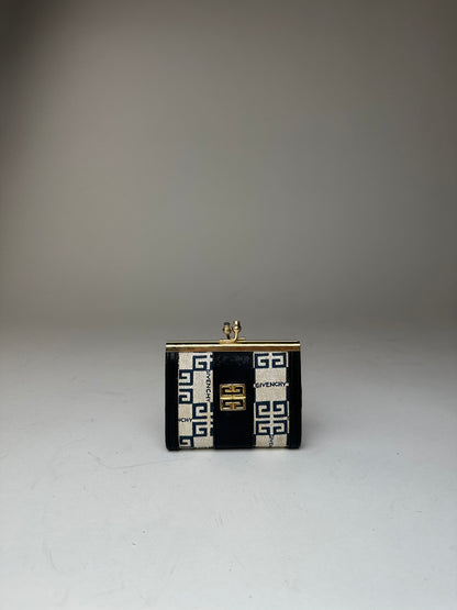 Vintage Givenchy Leather Purse Gold White Black