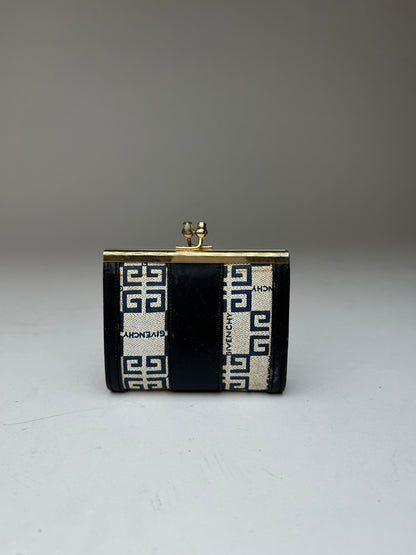 Vintage Givenchy Leather Purse Gold White Black