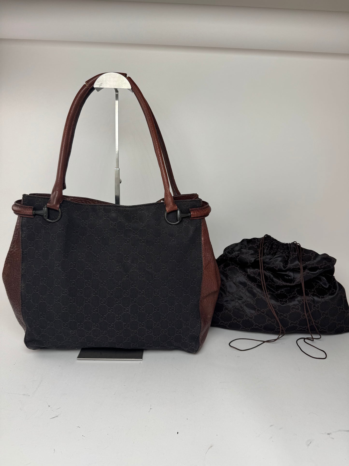 Gucci Monogram Bah Vintage Noir Marron