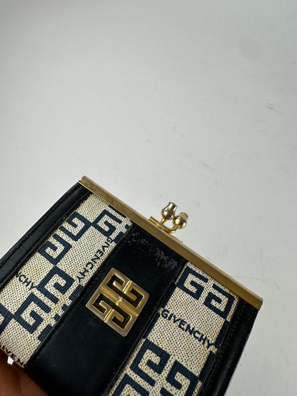 Vintage Givenchy Leather Purse Gold White Black