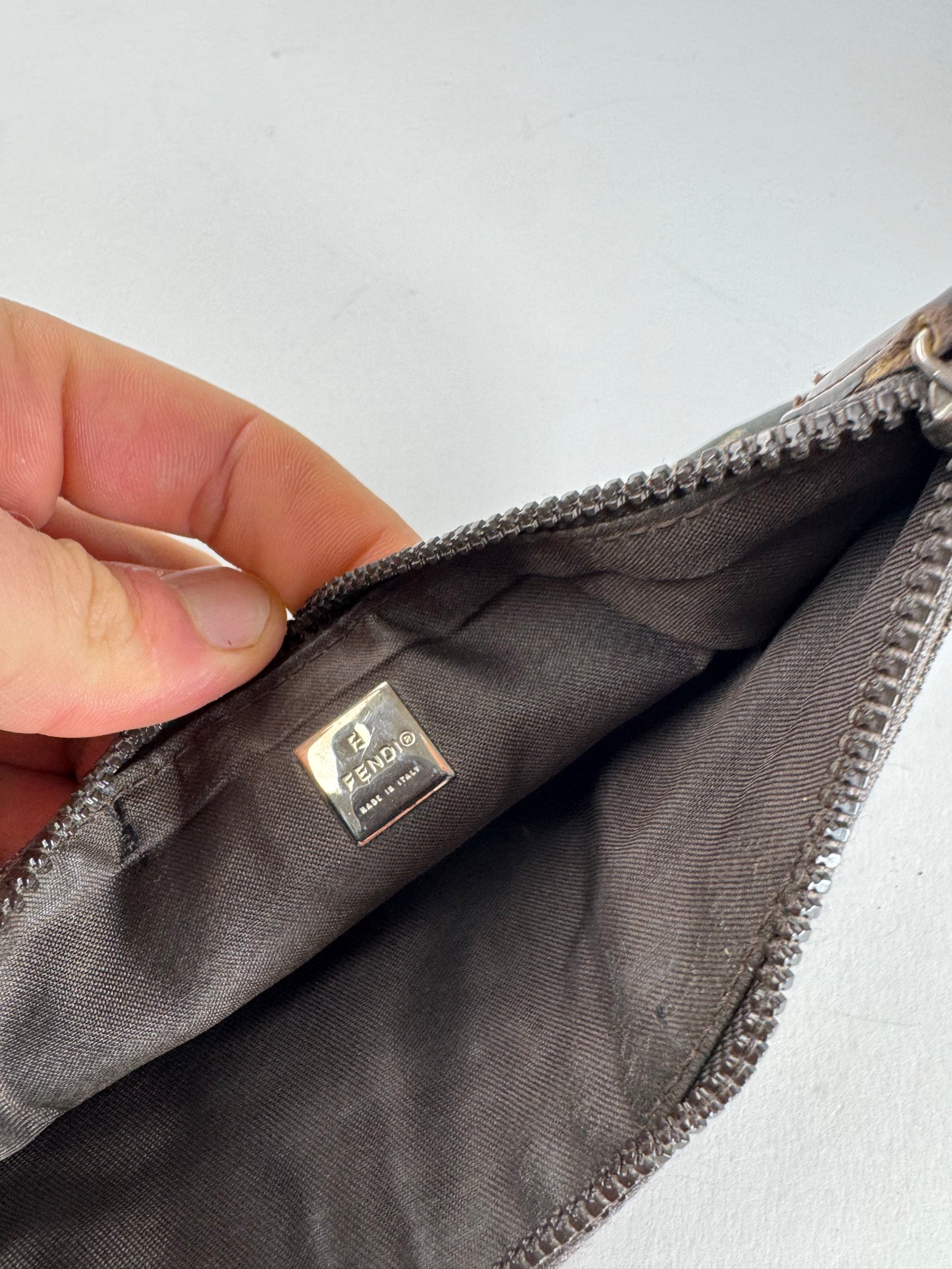 Vintage Fendi Monogram Card Holder / Clutch Brown