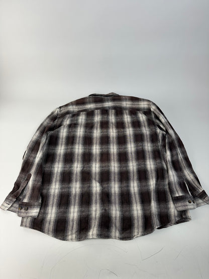 Vintage Kansai Yamamoto Flannel Shirt Brown Cream Black XL