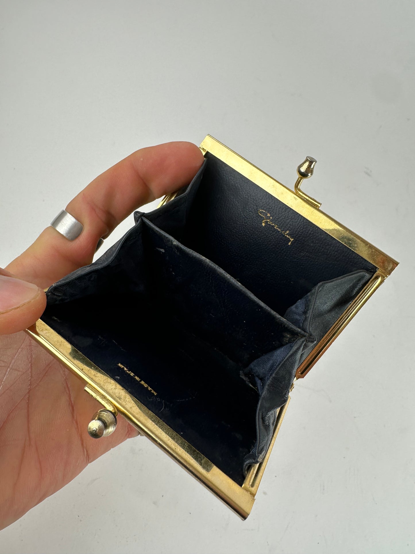 Vintage Givenchy Leather Purse Gold White Black