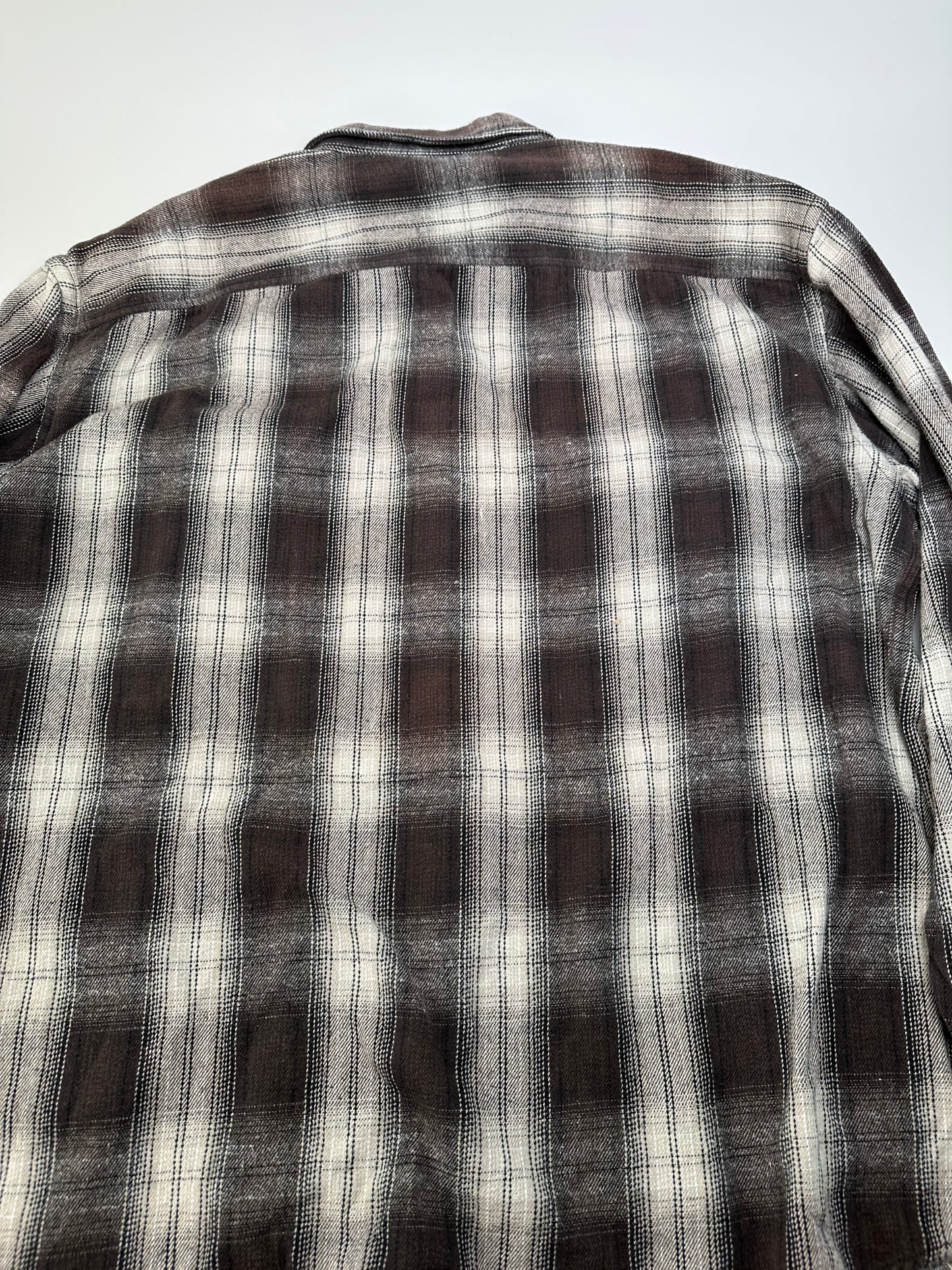 Vintage Kansai Yamamoto Flannel Shirt Brown Cream Black XL