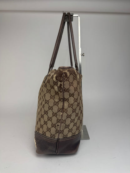 Sac cabas vintage Gucci Monogram beige marron